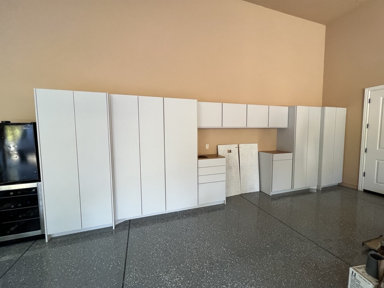 Garage storage cabinets, white finish